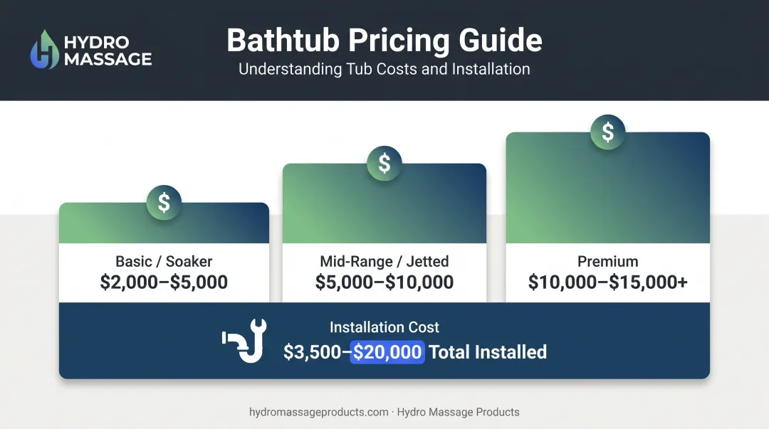 Walk-in tub cost breakdown by tier and installation expenses chart
