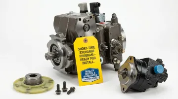 Rebuilt tractor hydraulic pump unit ready for exchange program installation