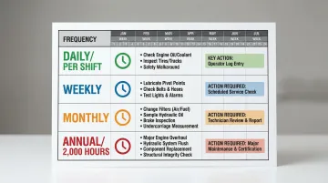 Rexroth hydraulic pump maintenance schedule four frequency intervals tasks and actions