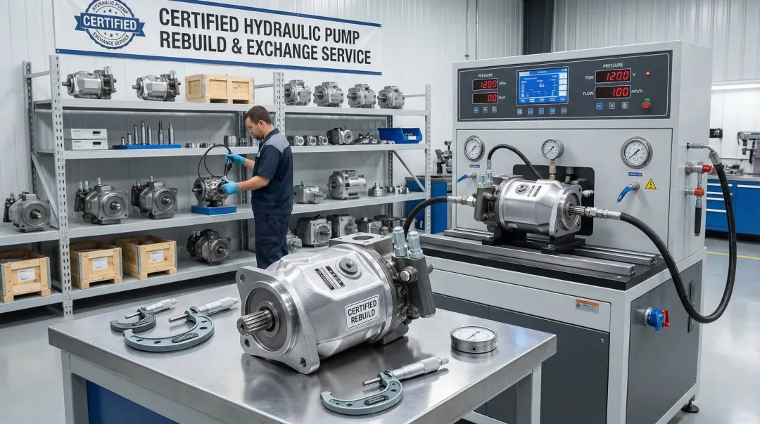 Rexroth hydraulic pump professional rebuild and exchange program service center testing