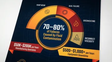 hydraulic system failure causes breakdown showing 70-80 percent fluid contamination statistic