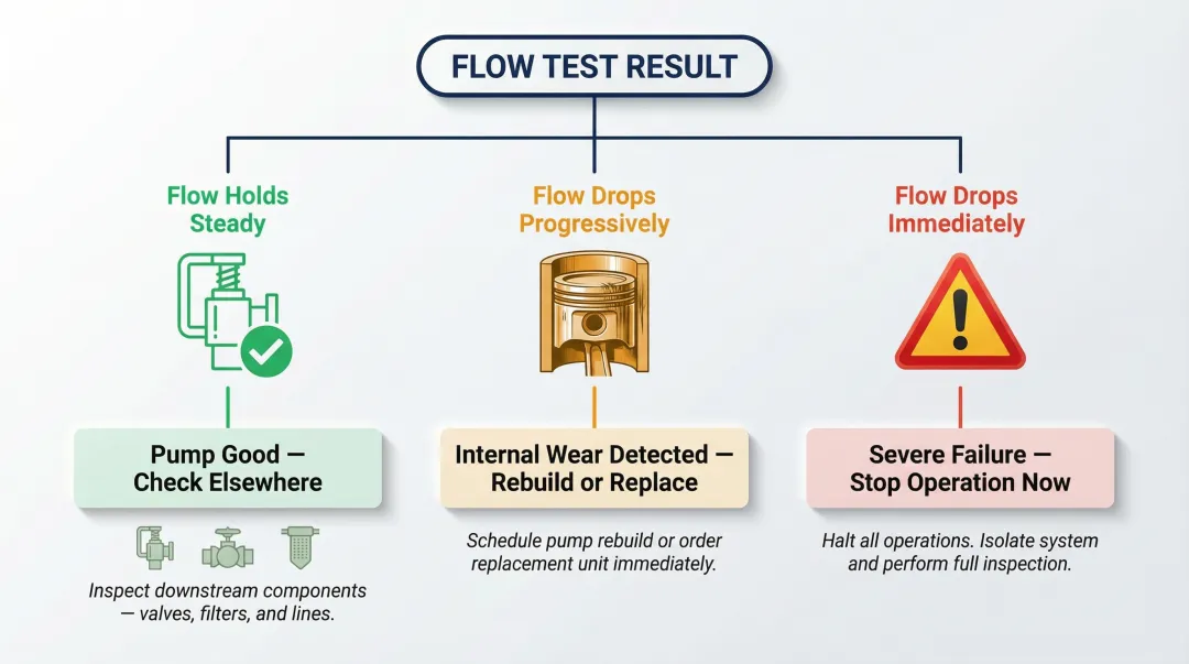 hydraulic pump flow test results three diagnostic outcome interpretation guide