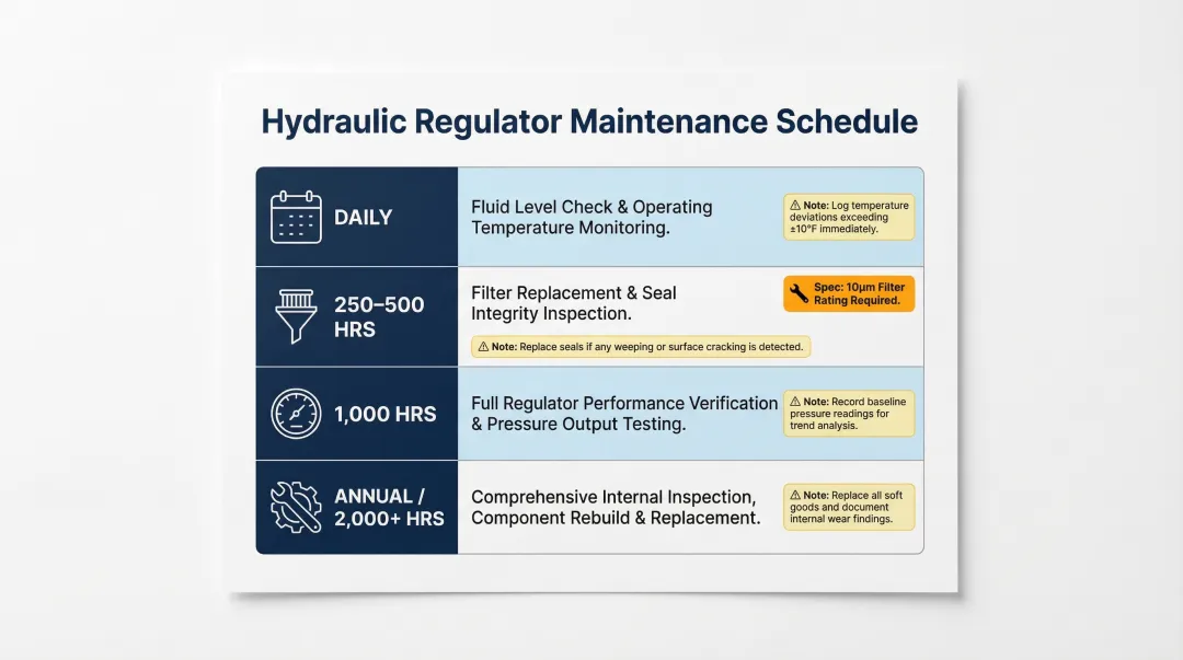 Kawasaki hydraulic pump maintenance schedule intervals tasks and inspection checklist