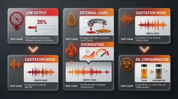 Five excavator hydraulic pump warning signs symptoms and root causes overview