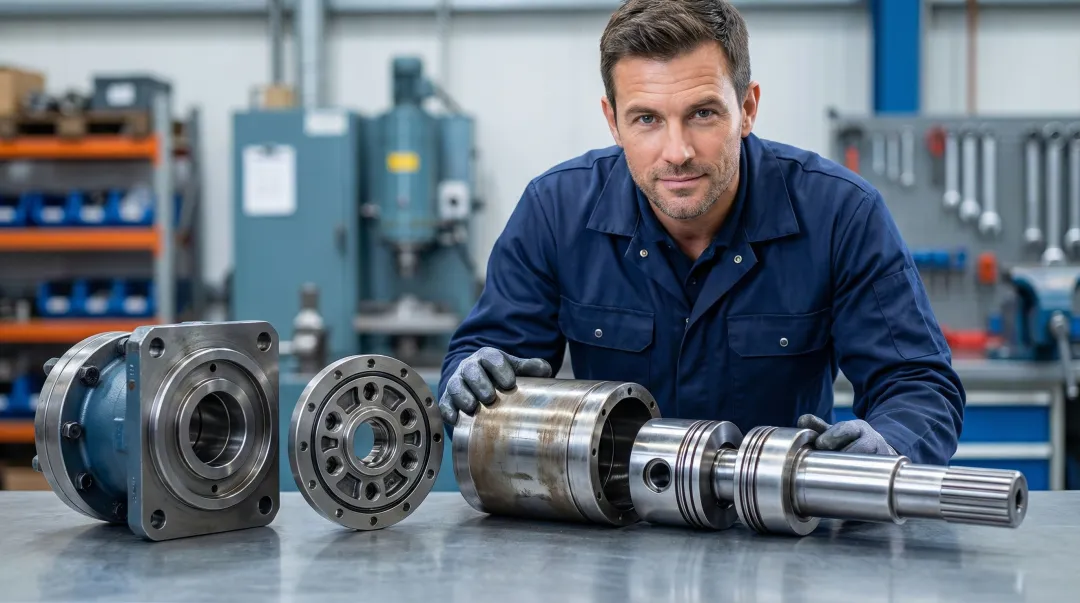 5-step hydraulic motor disassembly sequence process flow diagram