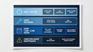 Sauer Danfoss hydraulic motor maintenance schedule by interval and motor series