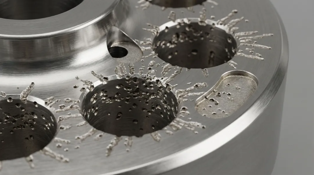 Hydraulic pump cavitation damage showing pitted valve plate and cylinder barrel wear