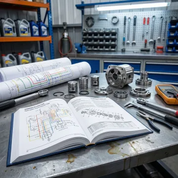 Hydrostatic transmission repair manual and technical documentation for industrial pumps and motors