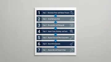 7-step dump truck hydraulic pump mechanical repair process flow diagram