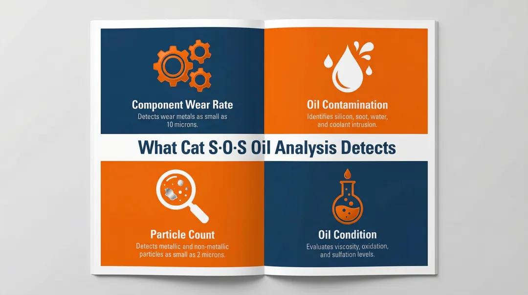 S·O·S Oil Analysis four detection categories for Cat final drive health monitoring
