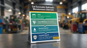 Cat excavator hydraulic maintenance schedule intervals from daily checks to fluid drain