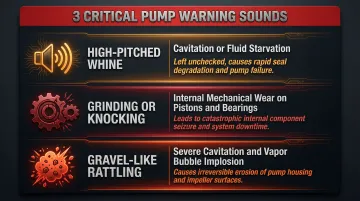 Three excavator hydraulic pump warning sounds cavitation wear and grinding explained