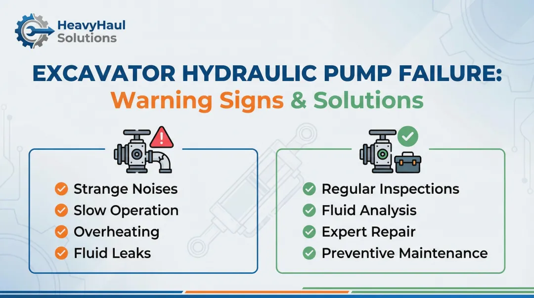 Excavator Hydraulic Pump Failure: Warning Signs & Solutions