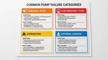 Four hydraulic piston pump failure types symptoms and root causes diagnosis chart