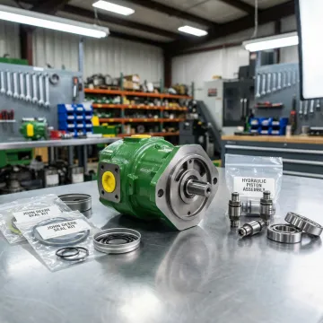Rebuilt John Deere hydraulic pump ready for reinstallation