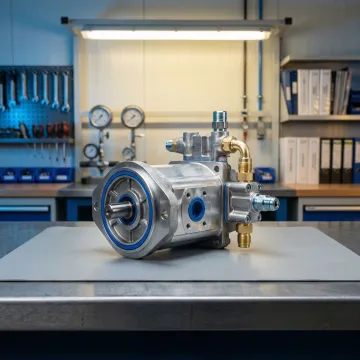 Rebuilt forklift hydraulic pump ready for reinstallation