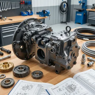 Rebuilt hydrostatic pump for agricultural equipment ready for installation