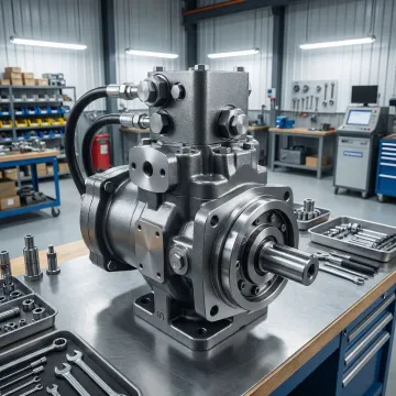 Rebuilt forklift hydraulic motor ready for reinstallation