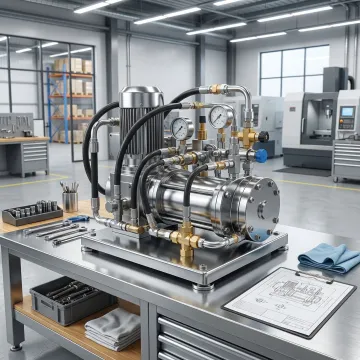 Rebuilt hydraulic pump for heavy equipment ready for reinstallation