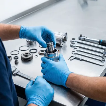 Precision remanufacturing of hydraulic pump components in industrial facility