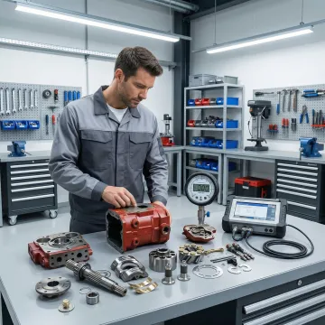 Professional hydraulic pump repair service in Twin Falls workshop