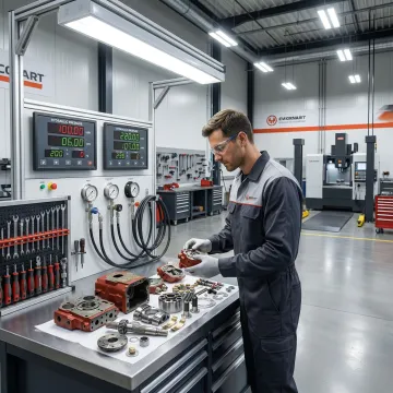 Heavy equipment hydraulic component rebuild workshop in Alabama