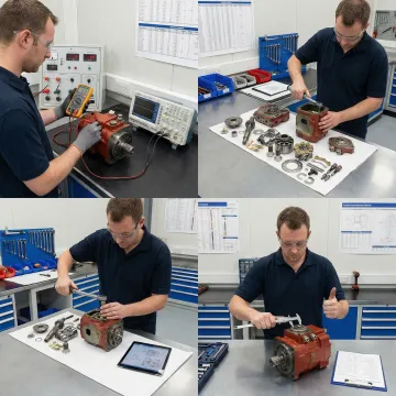 Step-by-step forklift electric motor repair process