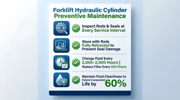 Forklift hydraulic cylinder preventive maintenance checklist with service intervals