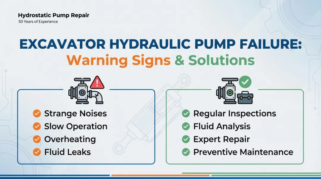 Excavator Hydraulic Pump Failure: Warning Signs & Solutions