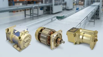 Industrial DC motor types including brushed PMDC brushless and wound configurations