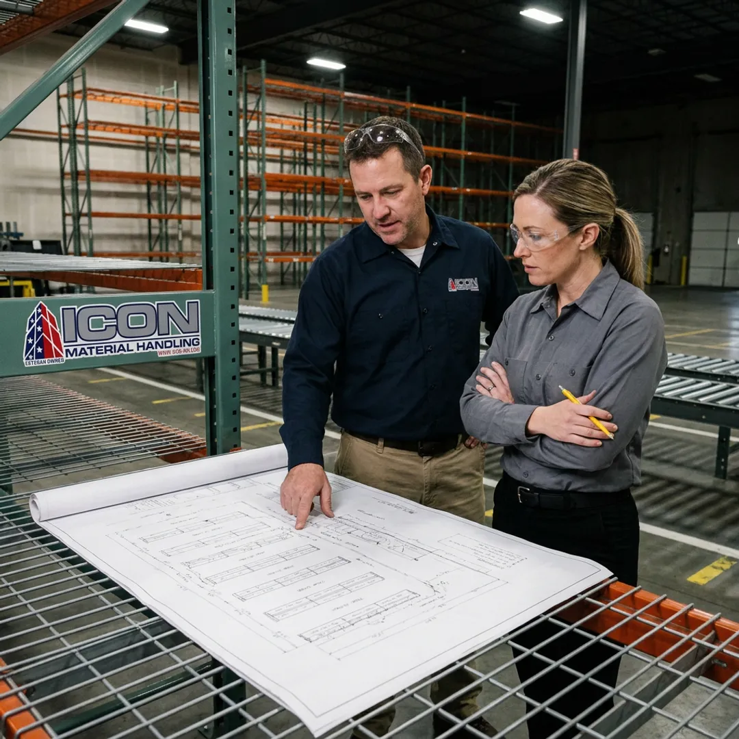 Warehouse team planning storage layout improvements