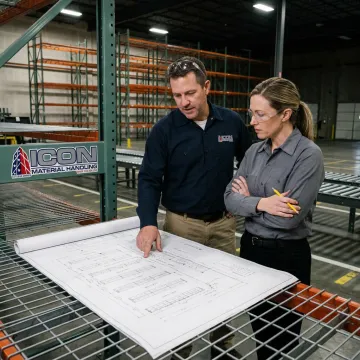 Warehouse team planning storage layout improvements