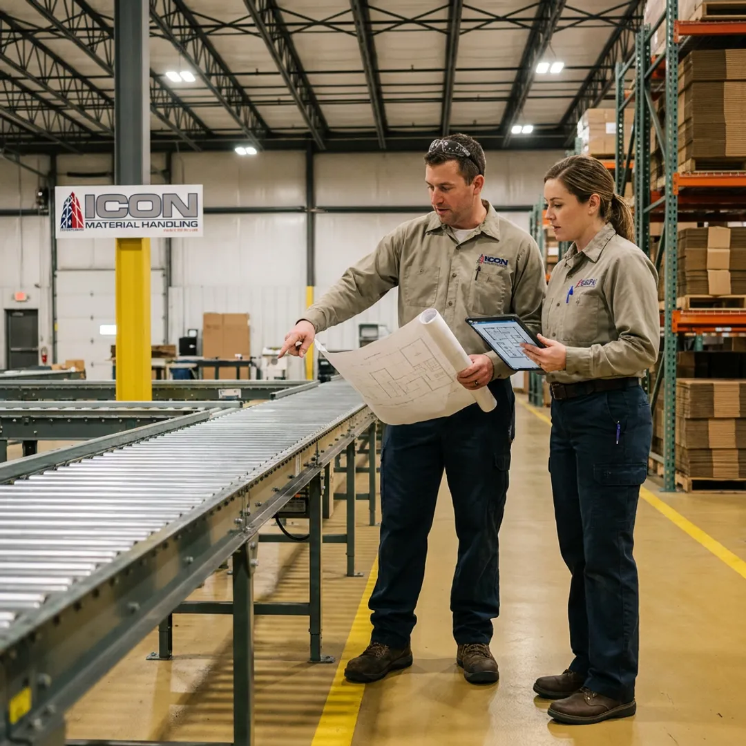 Technicians planning an automation installation