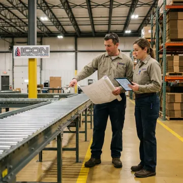 Technicians planning an automation installation