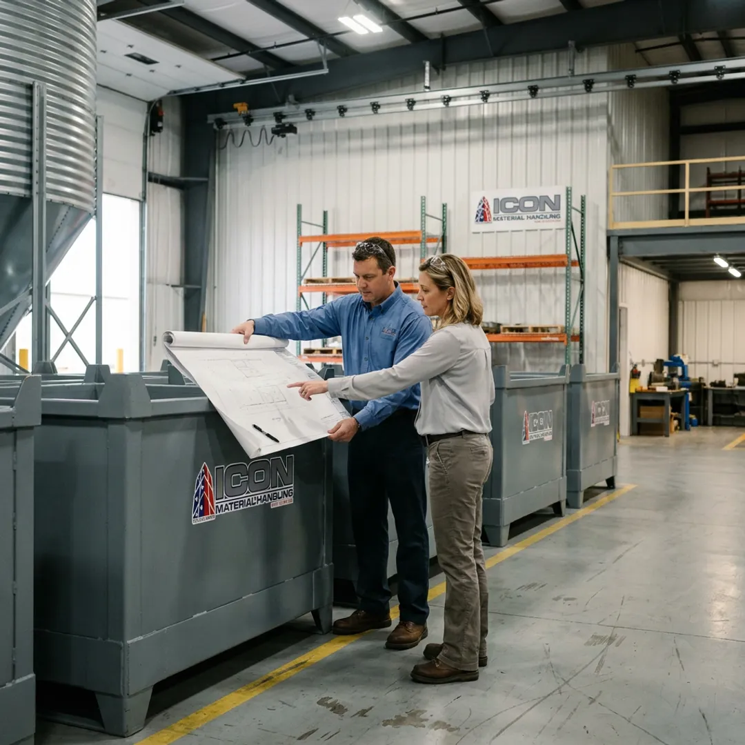 Warehouse team planning bulk storage layout