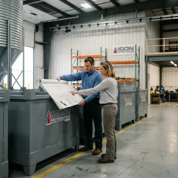 Warehouse team planning bulk storage layout