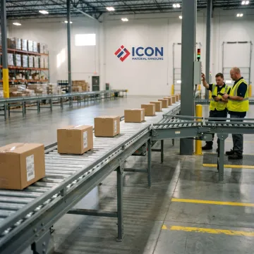 Automated conveyor system in a Michigan warehouse