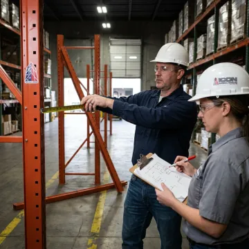 Warehouse team planning a rack reconfiguration