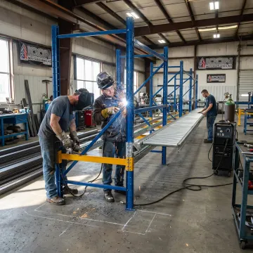 Custom metal fabrication for warehouse storage systems