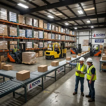 Material handling equipment in a Cleveland warehouse