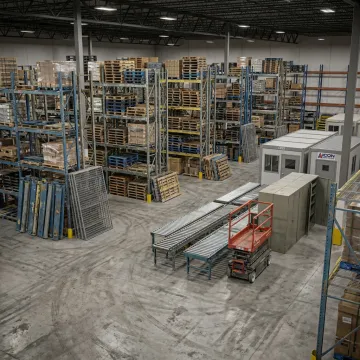 Used warehouse equipment in a Michigan facility