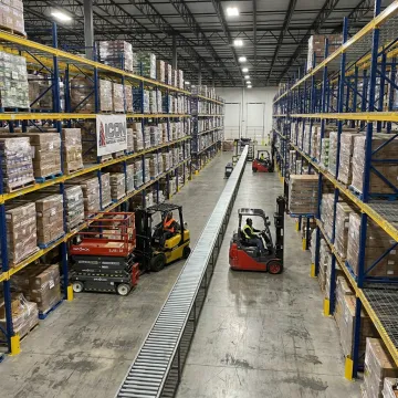 Automated pallet racking system in a Michigan warehouse