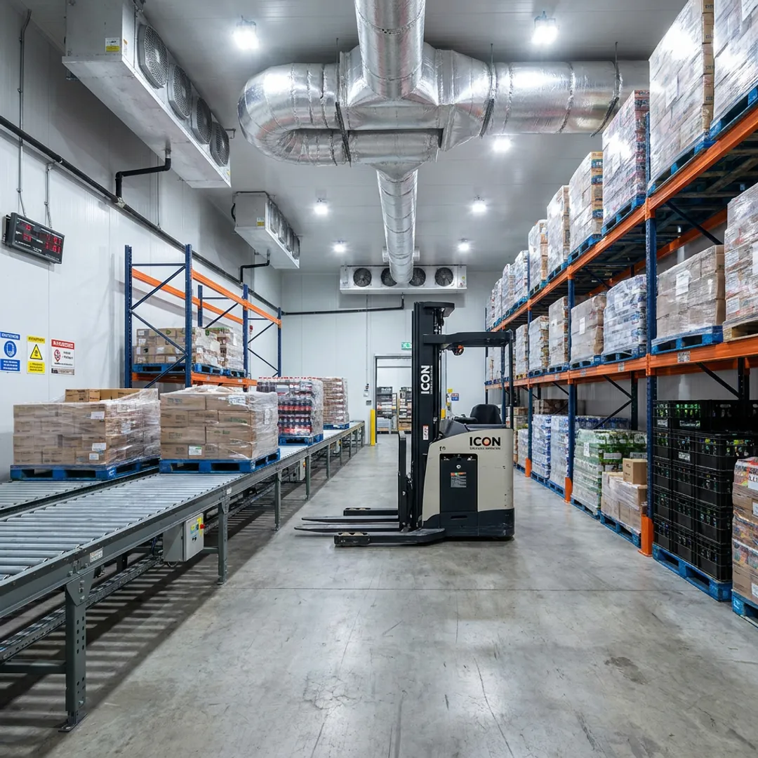 Cold chain warehouse racking for food and beverage storage