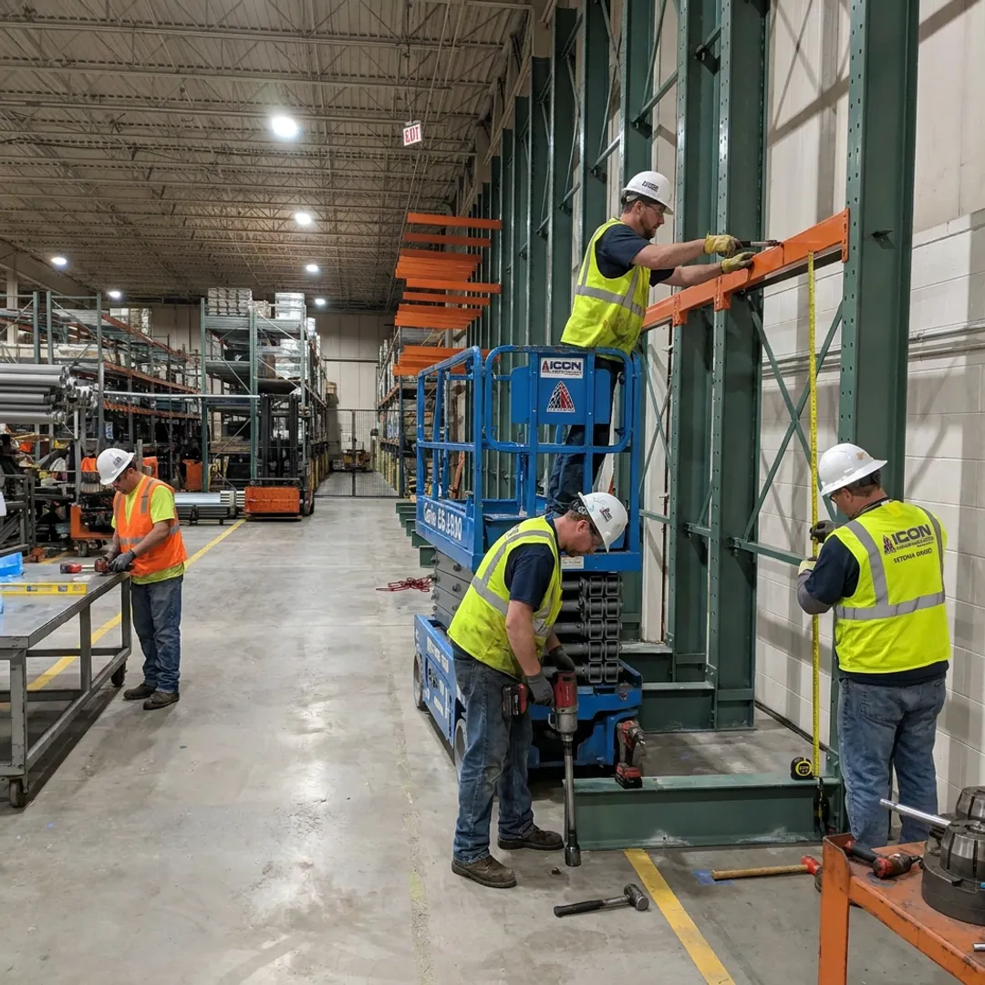 Warehouse rack installation process