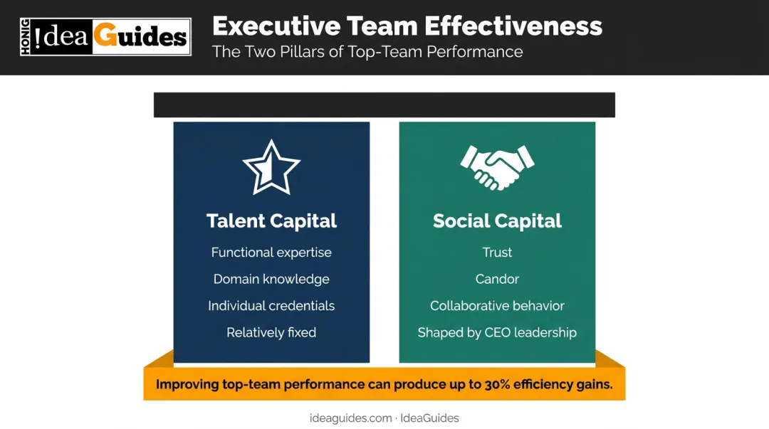 Talent capital versus social capital two-pillar executive team effectiveness framework