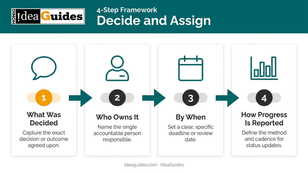 Four-step decide and assign framework for financial firm retreat decision-making