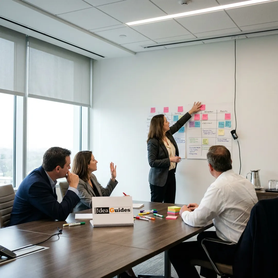 Facilitator guiding stakeholders through an alignment process