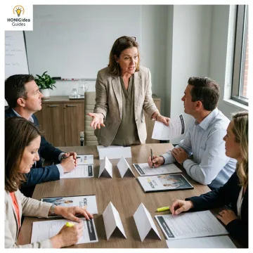 Facilitator leading customer service training workshop