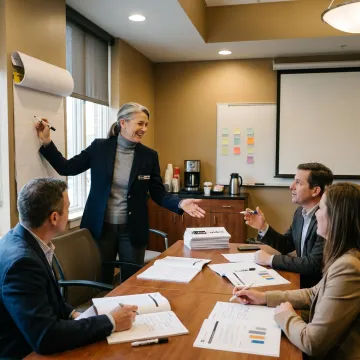 Facilitator leading nonprofit leadership workshop