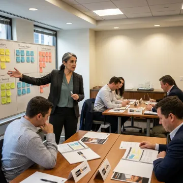 Facilitator leading a corporate team building workshop